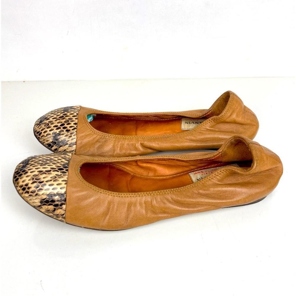LANVIN Leather Cap Toe Ballet Flats - Size 7 - Picture 9 of 14